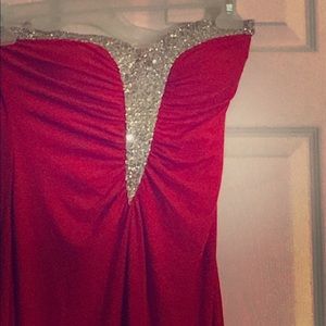 Dress strapless Red